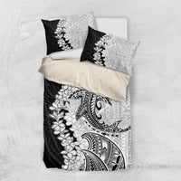 Polynesian Plumeria Lei Bedding Set with Hammerhead Shark