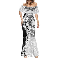 Polynesian Plumeria Lei Mermaid Dress with Hammerhead Shark LT7 - Polynesian Pride