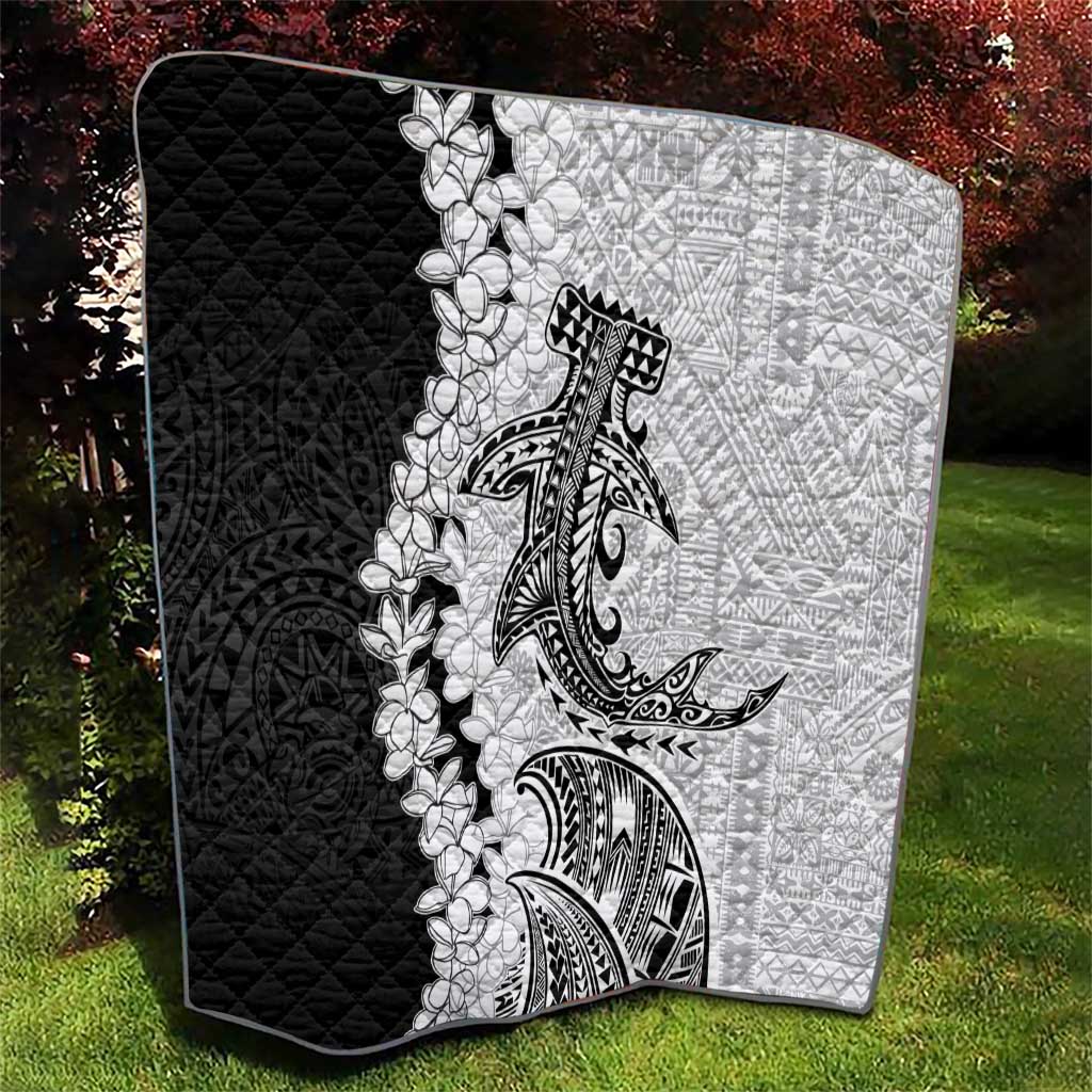 Polynesian Plumeria Lei Quilt with Hammerhead Shark LT7 - Polynesian Pride