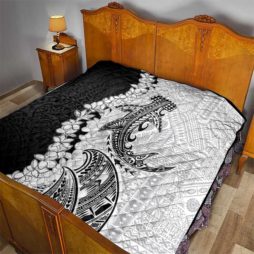 Polynesian Plumeria Lei Quilt with Hammerhead Shark LT7 - Polynesian Pride