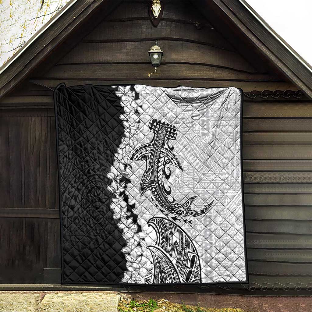 Polynesian Plumeria Lei Quilt with Hammerhead Shark LT7 - Polynesian Pride