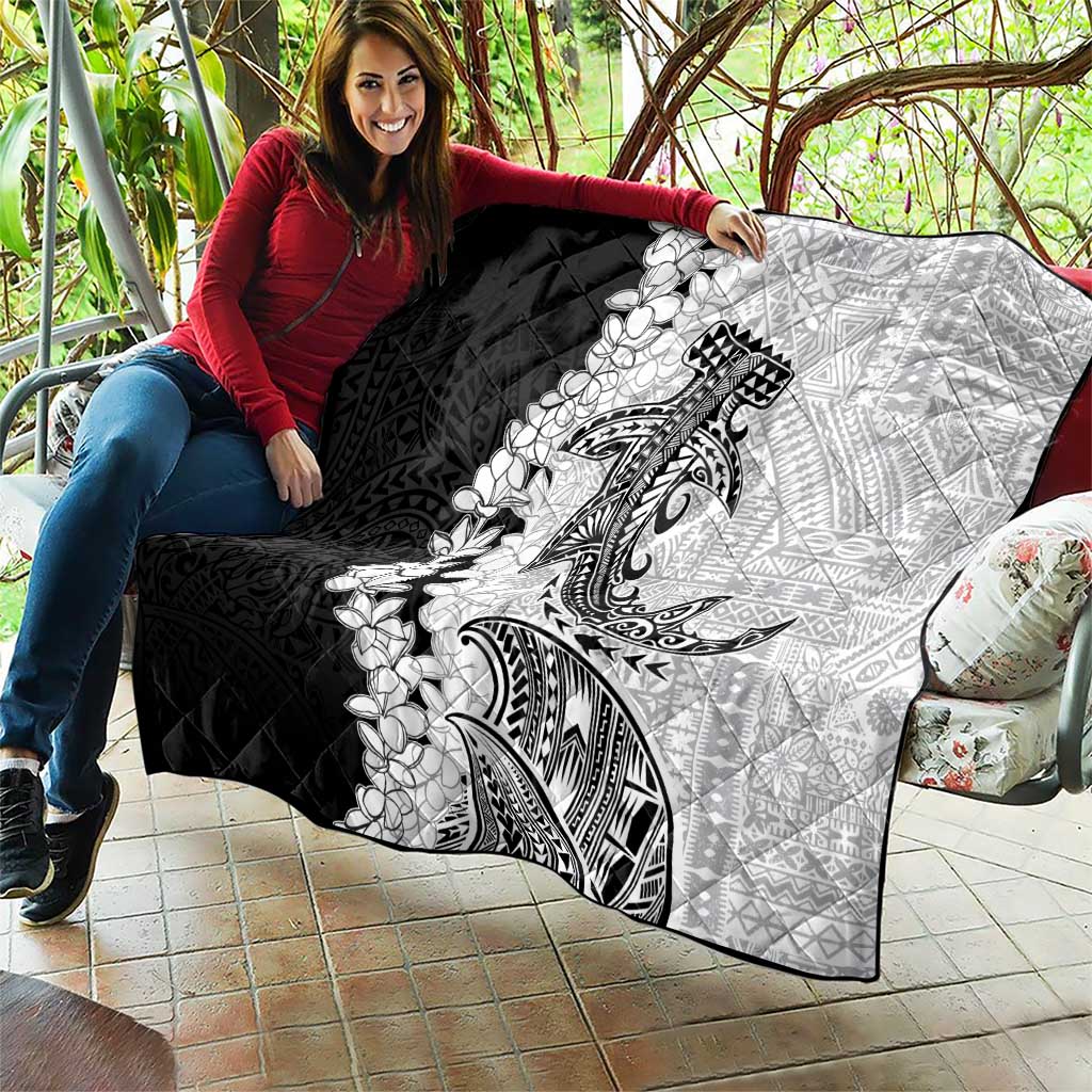 Polynesian Plumeria Lei Quilt with Hammerhead Shark LT7 - Polynesian Pride
