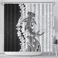Polynesian Plumeria Lei Shower Curtain with Hammerhead Shark LT7 - Polynesian Pride