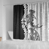 Polynesian Plumeria Lei Shower Curtain with Hammerhead Shark LT7 - Polynesian Pride