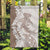 Polynesian Beige Plumeria Lei Garden Flag with Hammerhead Shark