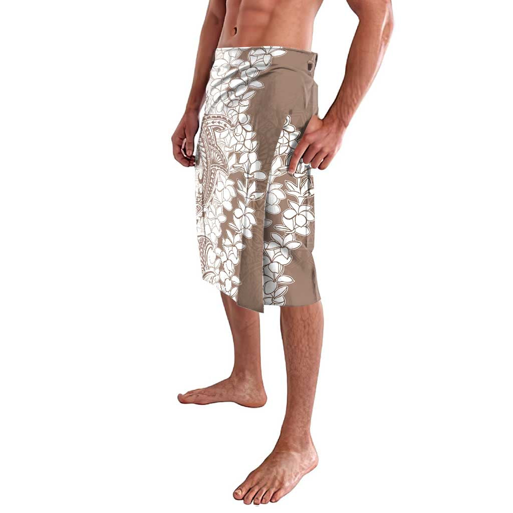 Polynesian Beige Plumeria Lei Lavalava with Hammerhead Shark