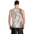 Polynesian Beige Plumeria Lei Men Tank Top with Hammerhead Shark