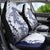 Polynesian Navy Blue Plumeria Lei Car Seat Cover with Hammerhead Shark