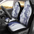 Polynesian Navy Blue Plumeria Lei Car Seat Cover with Hammerhead Shark