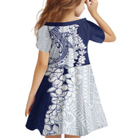 Polynesian Navy Blue Plumeria Lei Family Matching Short Sleeve Bodycon Dress and Hawaiian Shirt with Hammerhead Shark LT7 - Polynesian Pride
