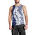 Polynesian Navy Blue Plumeria Lei Men Tank Top with Hammerhead Shark