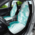 Polynesian Teal Plumeria Lei Car Seat Cover with Hammerhead Shark