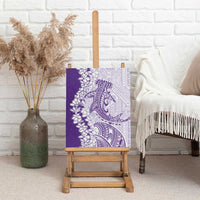 Polynesian Purple Plumeria Lei Canvas Wall Art with Hammerhead Shark