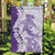 Polynesian Purple Plumeria Lei Garden Flag with Hammerhead Shark