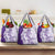 Polynesian Purple Plumeria Lei Grocery Bag with Hammerhead Shark
