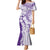 Polynesian Purple Plumeria Lei Mermaid Dress with Hammerhead Shark