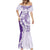 Polynesian Purple Plumeria Lei Mermaid Dress with Hammerhead Shark