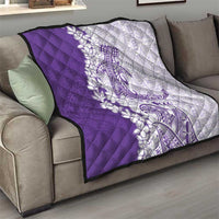 Polynesian Purple Plumeria Lei Quilt with Hammerhead Shark LT7 - Polynesian Pride