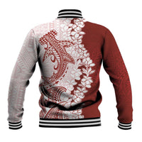 Polynesian Crimson Plumeria Lei Baseball Jacket with Hammerhead Shark LT7 - Polynesian Pride