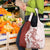 Polynesian Crimson Plumeria Lei Grocery Bag with Hammerhead Shark