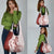 Polynesian Crimson Plumeria Lei Grocery Bag with Hammerhead Shark