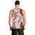 Polynesian Crimson Plumeria Lei Men Tank Top with Hammerhead Shark