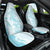 Polynesian Turquoise Plumeria Lei Car Seat Cover with Hammerhead Shark