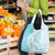 Polynesian Turquoise Plumeria Lei Grocery Bag with Hammerhead Shark