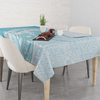 Polynesian Turquoise Plumeria Lei Tablecloth with Hammerhead Shark LT7 - Polynesian Pride