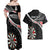 Personalised New Zealand Darts Couples Matching Off Shoulder Maxi Dress and Hawaiian Shirt Maori Manaia LT7 - Polynesian Pride