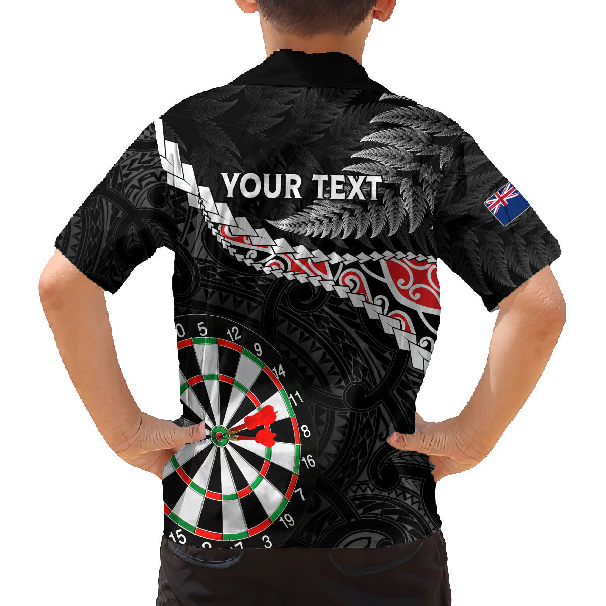 Personalised New Zealand Darts Family Matching Long Sleeve Bodycon Dress and Hawaiian Shirt Maori Manaia LT7 - Polynesian Pride