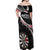 Personalised New Zealand Darts Off Shoulder Maxi Dress Maori Manaia LT7 - Polynesian Pride