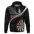 Personalised New Zealand Darts Zip Hoodie Maori Manaia LT7 Pullover Hoodie Black - Polynesian Pride