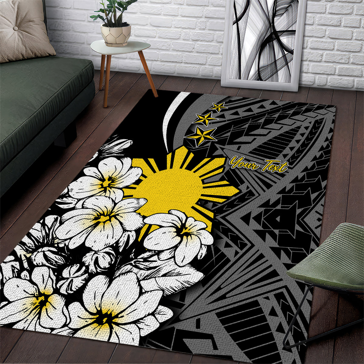 Philippines Sampaguita Personalised Area Rug Women's Day