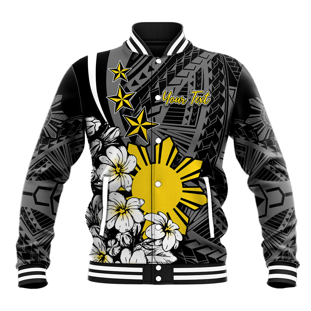 Philippines Sampaguita Personalised Baseball Jacket Women's Day LT7 Unisex Black - Polynesian Pride