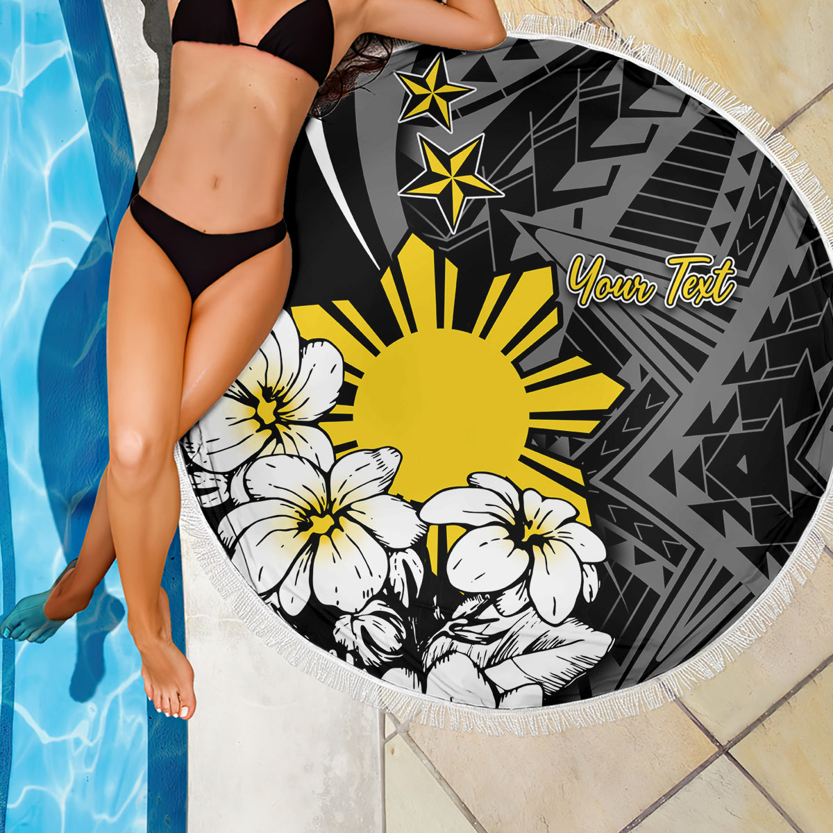 Philippines Sampaguita Personalised Beach Blanket Women's Day LT7 - Polynesian Pride