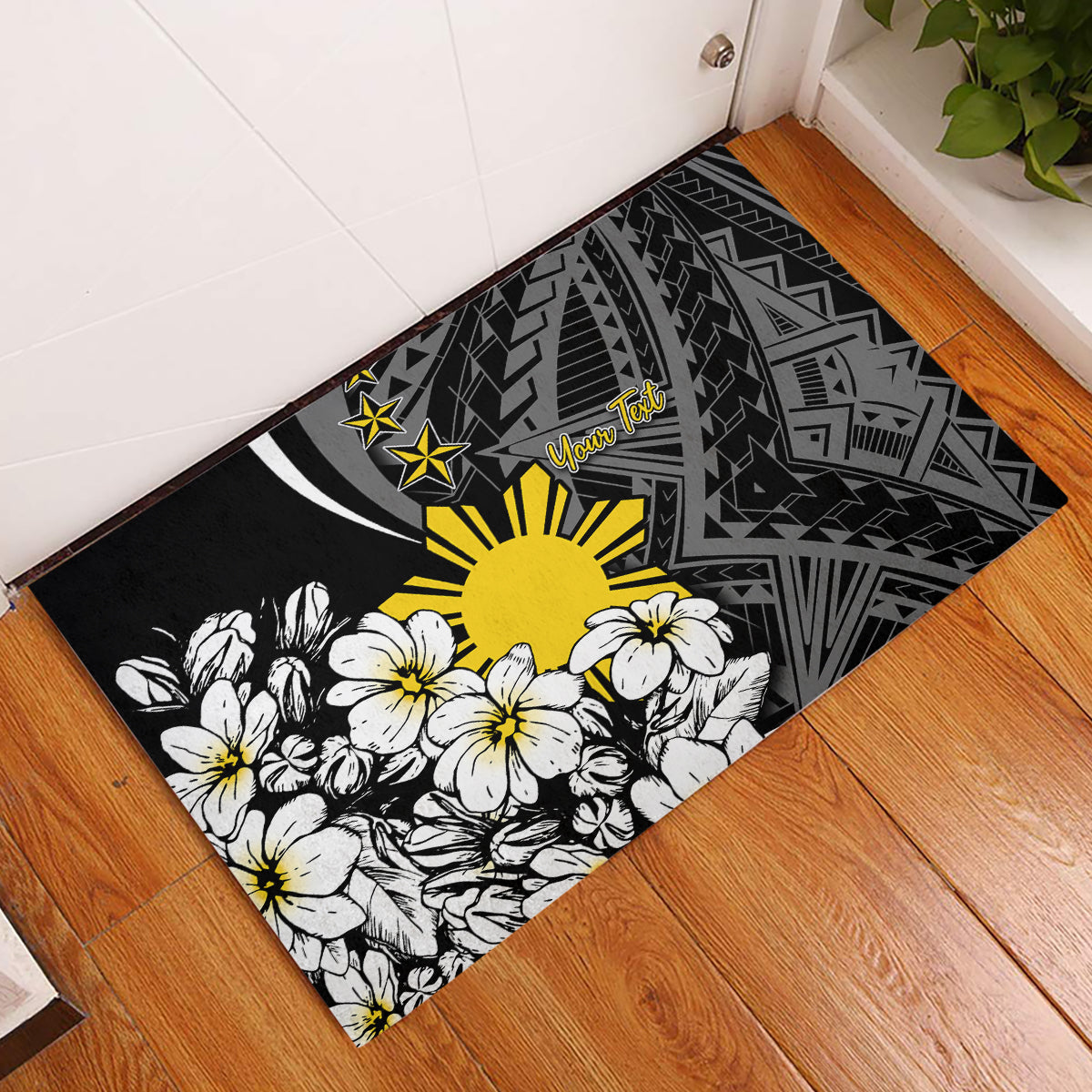 Philippines Sampaguita Personalised Rubber Doormat Women's Day
