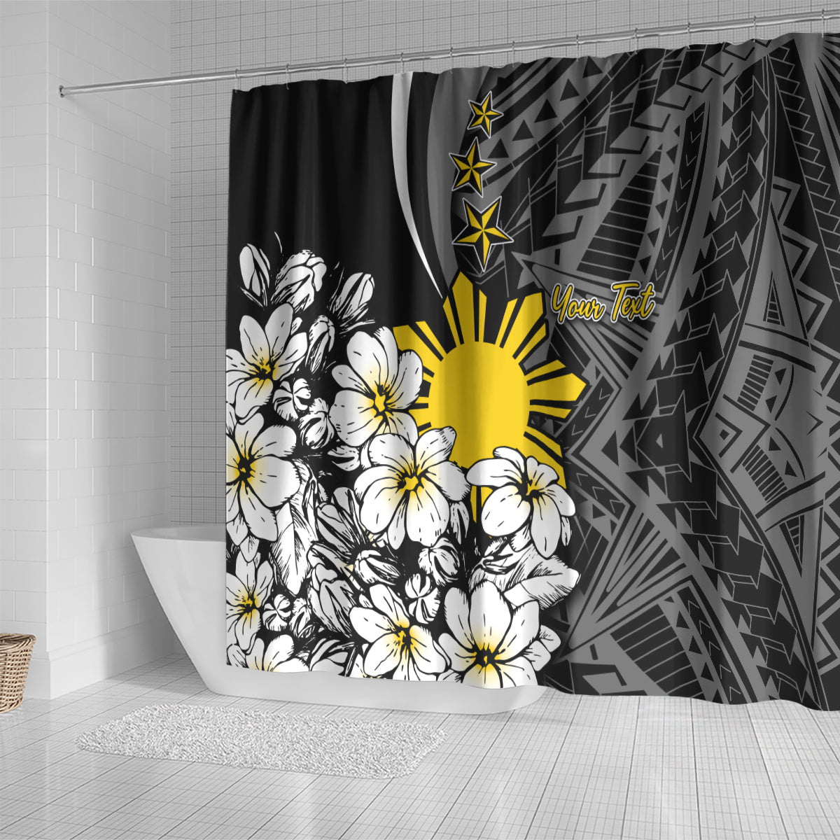 Philippines Sampaguita Personalised Shower Curtain Women's Day LT7 - Polynesian Pride