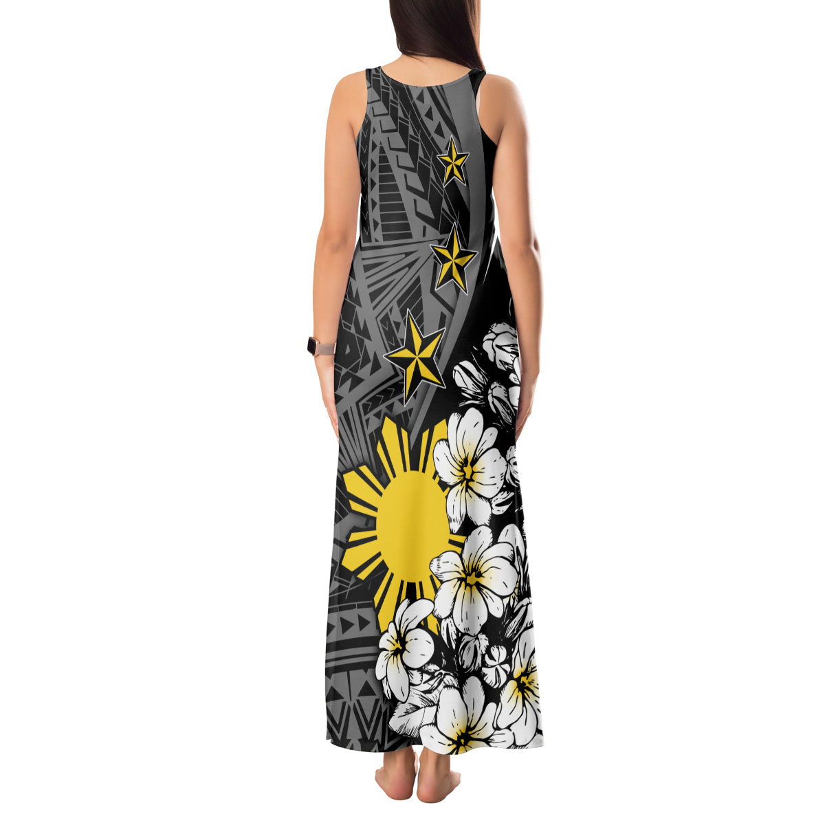 Philippines Sampaguita Personalised Tank Maxi Dress Women's Day LT7 - Polynesian Pride