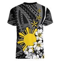 Philippines Sampaguita Personalised Women V Neck T Shirt Women's Day LT7 - Polynesian Pride