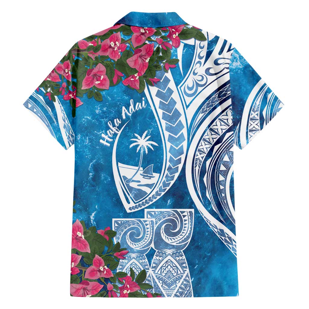 Hafa Adai Guam Family Matching Long Sleeve Bodycon Dress and Hawaiian Shirt Crystal Waves
