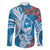 Hafa Adai Guam Family Matching Off Shoulder Short Dress and Hawaiian Shirt Crystal Waves