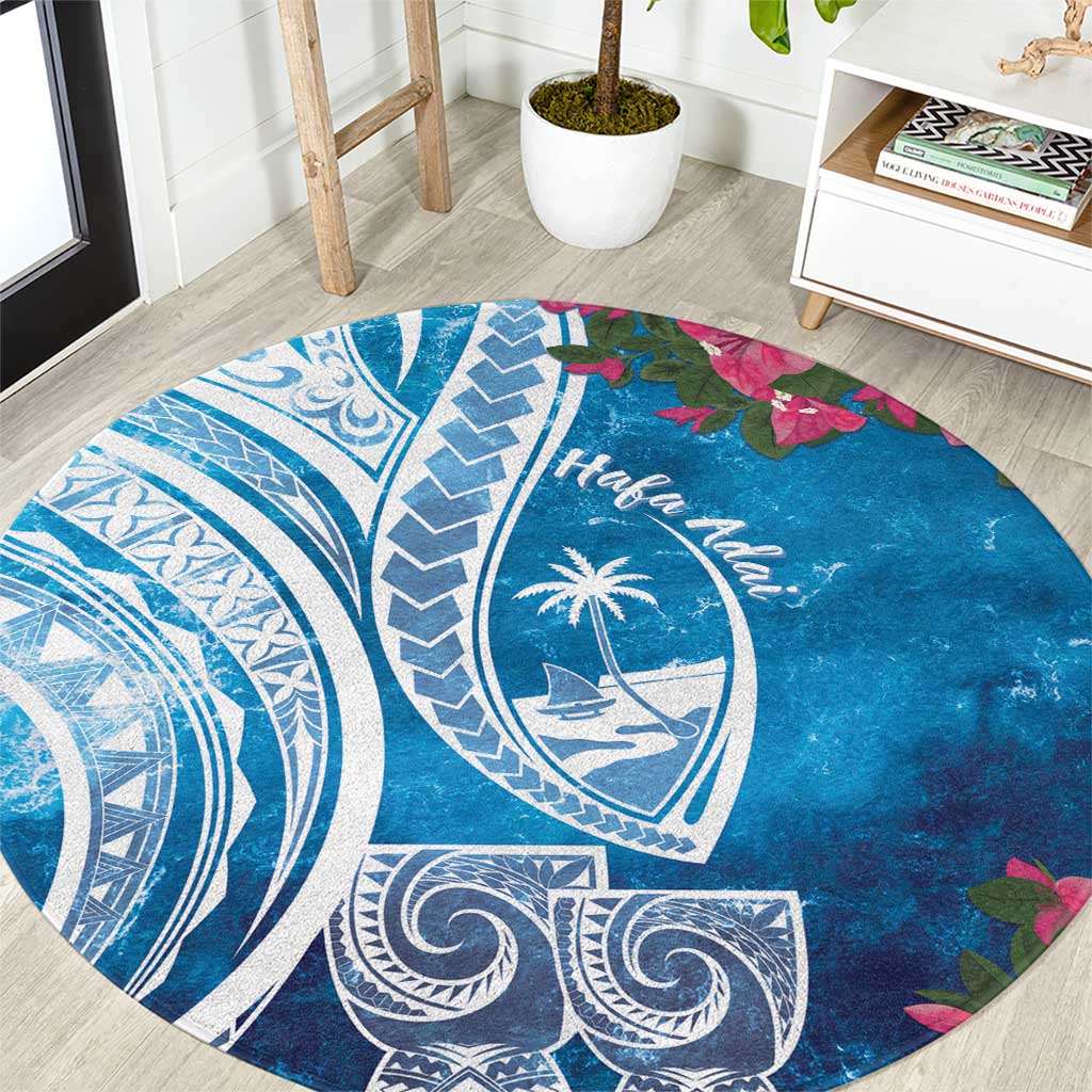 Hafa Adai Guam Round Carpet Crystal Waves