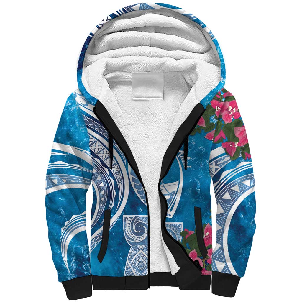 Hafa Adai Guam Sherpa Hoodie Crystal Waves