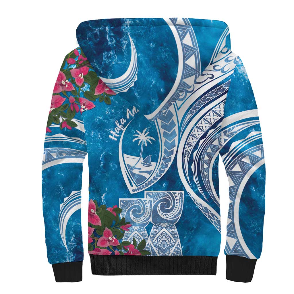 Hafa Adai Guam Sherpa Hoodie Crystal Waves
