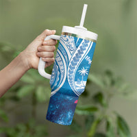 Hafa Adai Guam Tumbler With Handle Crystal Waves