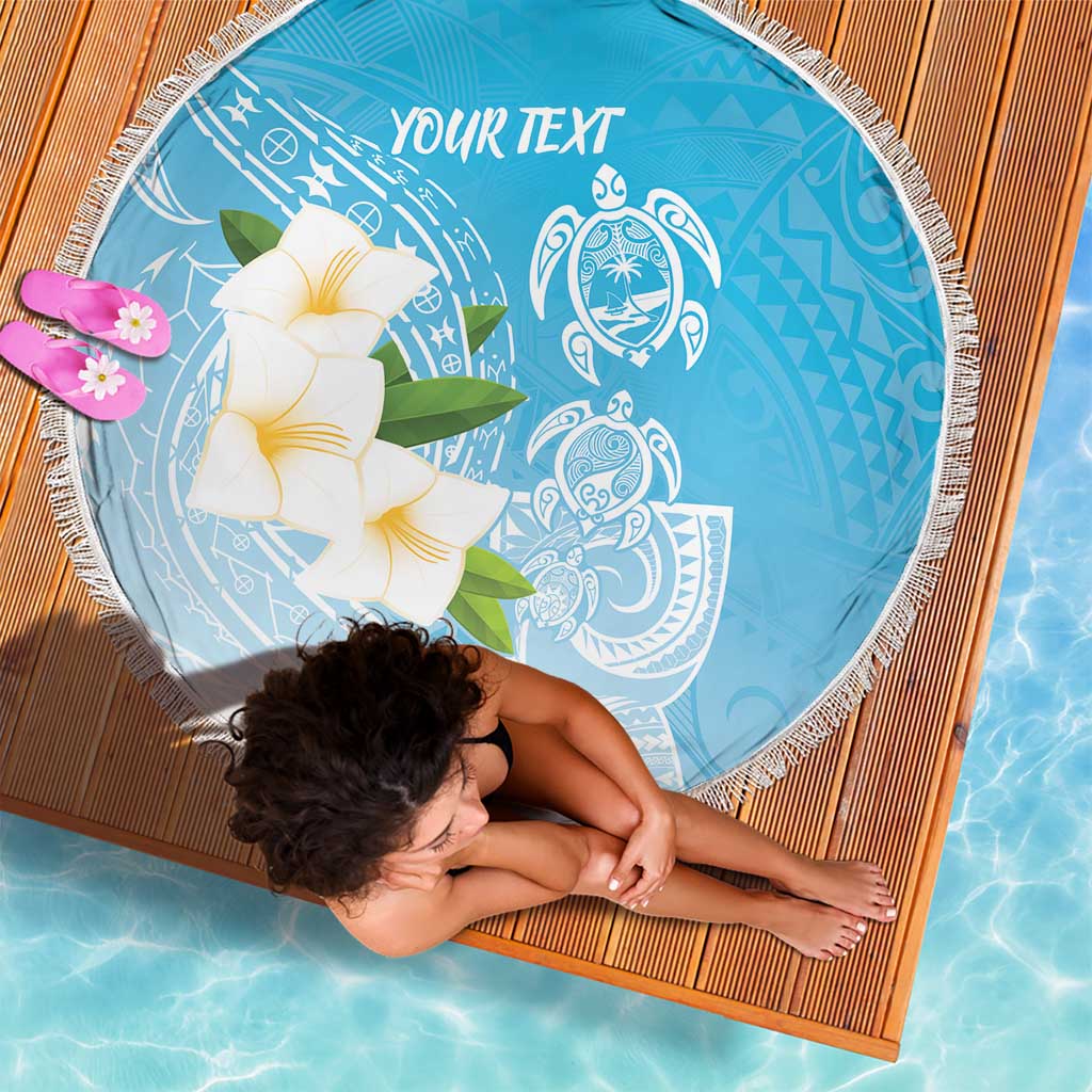 Personalized Guam Chamorro Beach Blanket Turtles and Guasali Flowers