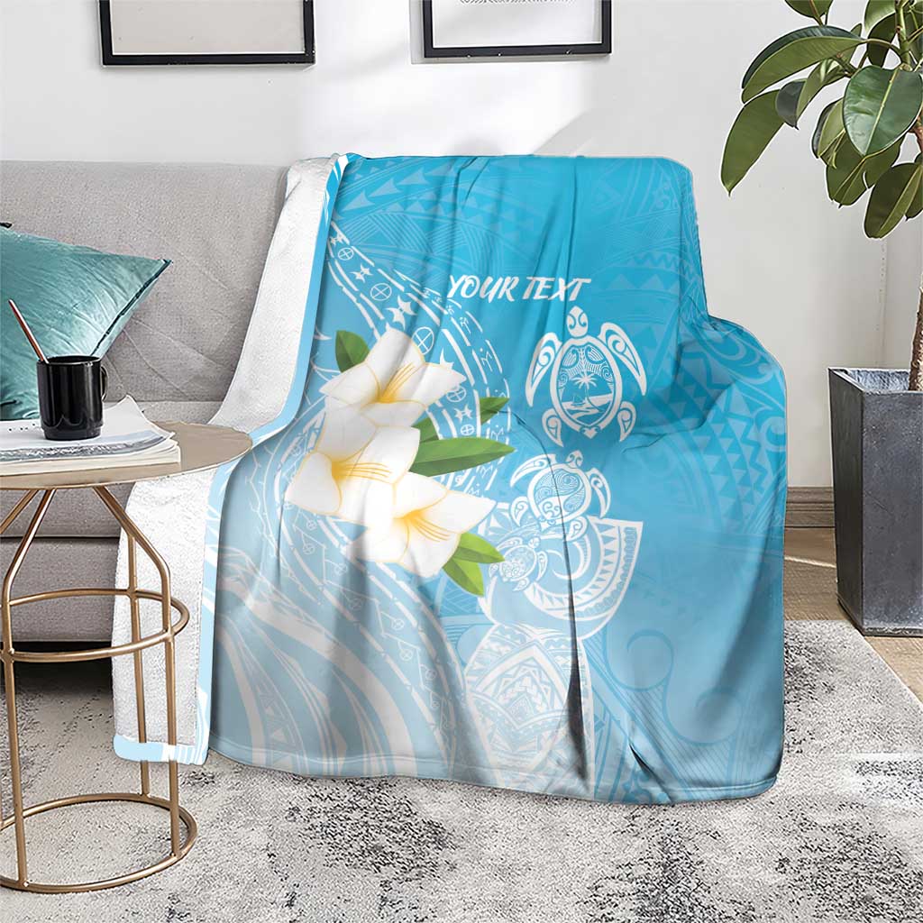 Personalized Guam Chamorro Blanket Turtles and Guasali Flowers