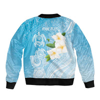 Personalized Guam Chamorro Bomber Jacket Turtles and Guasali Flowers LT7 - Polynesian Pride