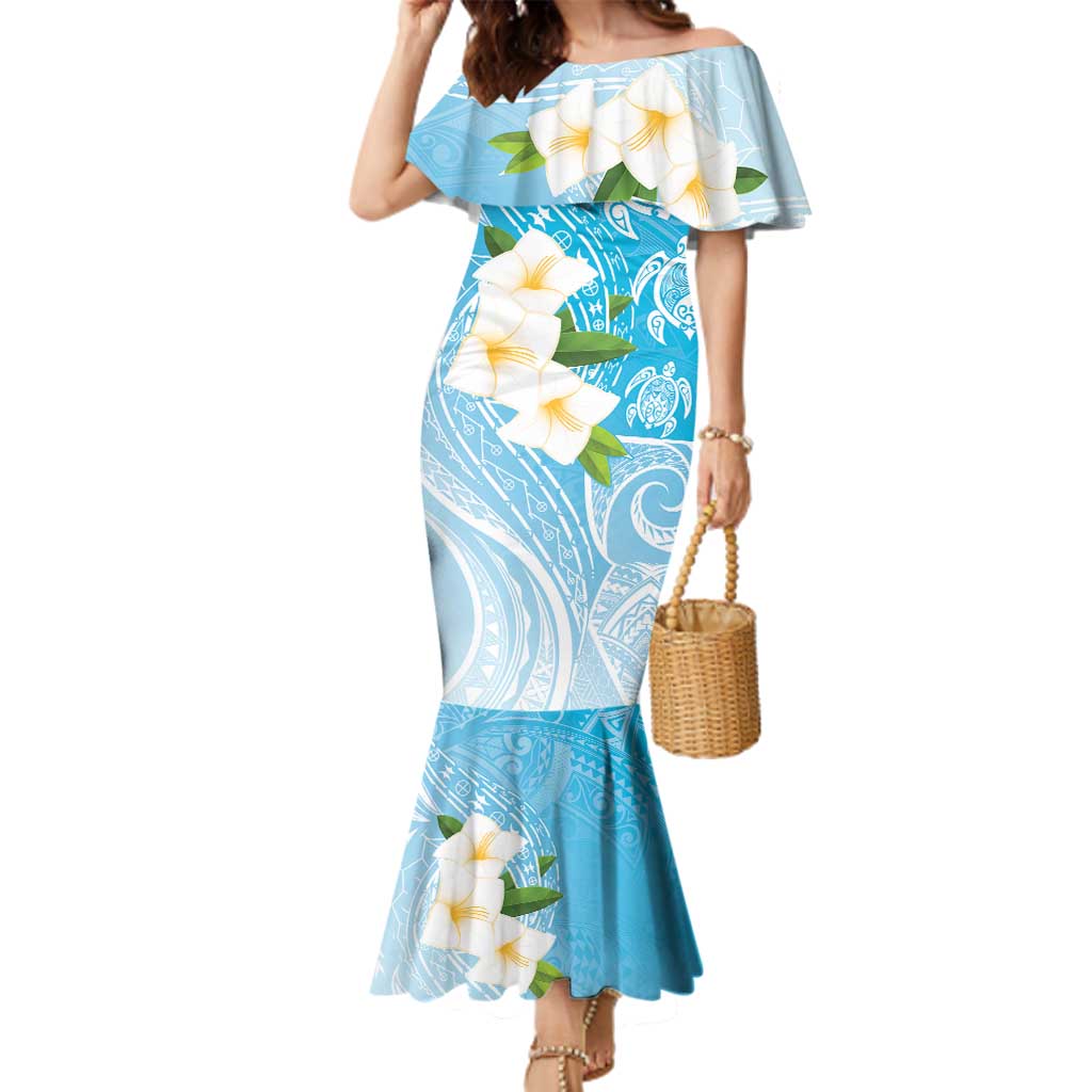 Personalized Guam Chamorro Family Matching Mermaid Dress and Hawaiian Shirt Turtles and Guasali Flowers